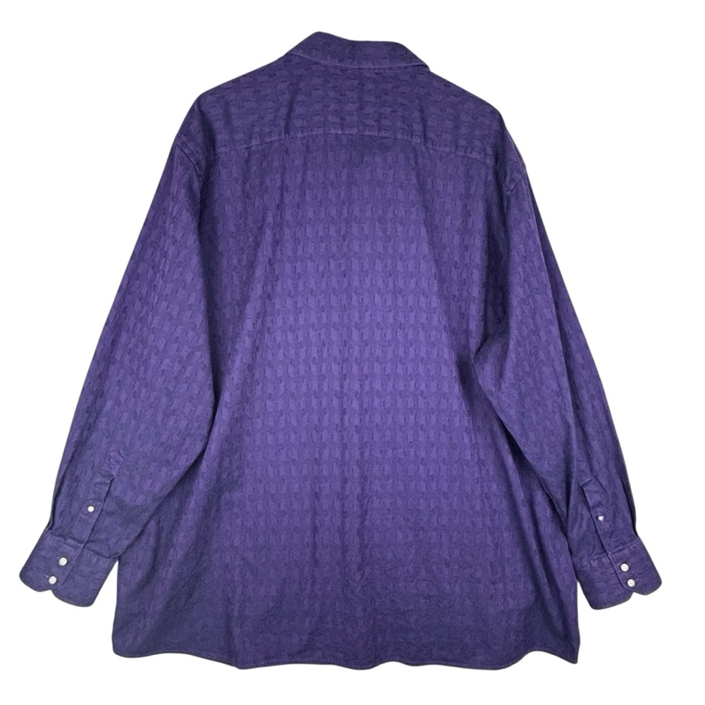 Robert‎ Graham Shirt Men 3XL Purple Geometric Flip Cuff Business Office Preppy - Picture 3 of 12